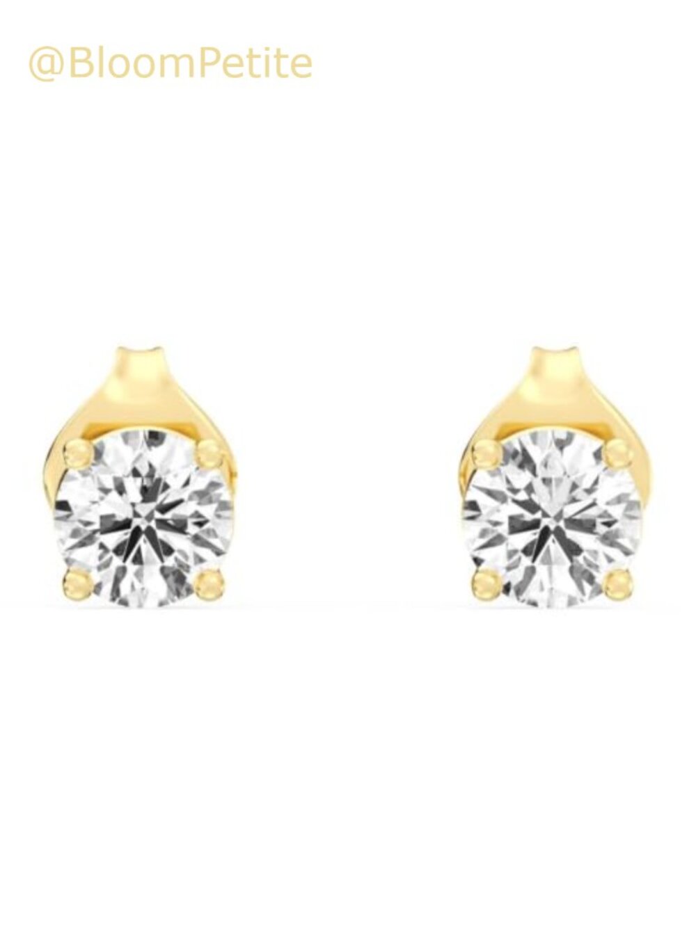 10KT Gold Lab Grown Diamond Stud Earrings 0.25 cttw Solitaire